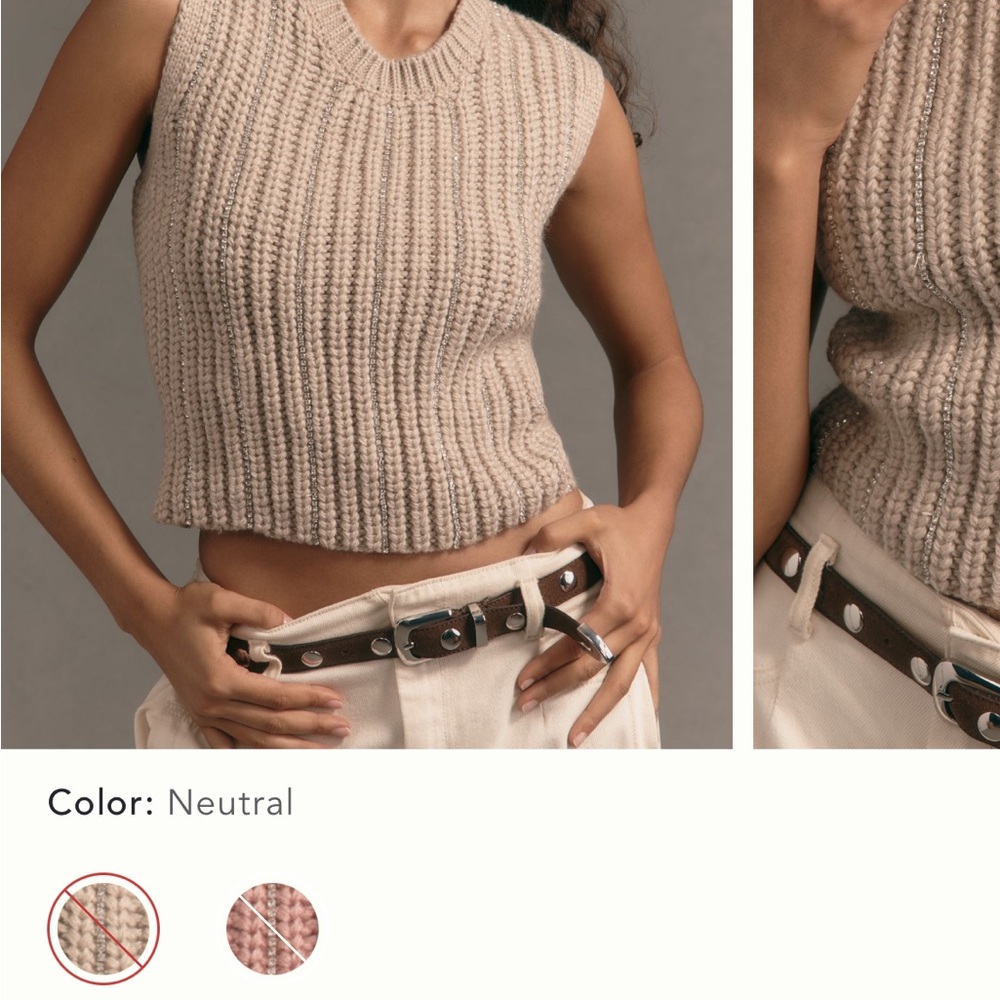 Anthropologie Pilcro Taupe Knit Sweater